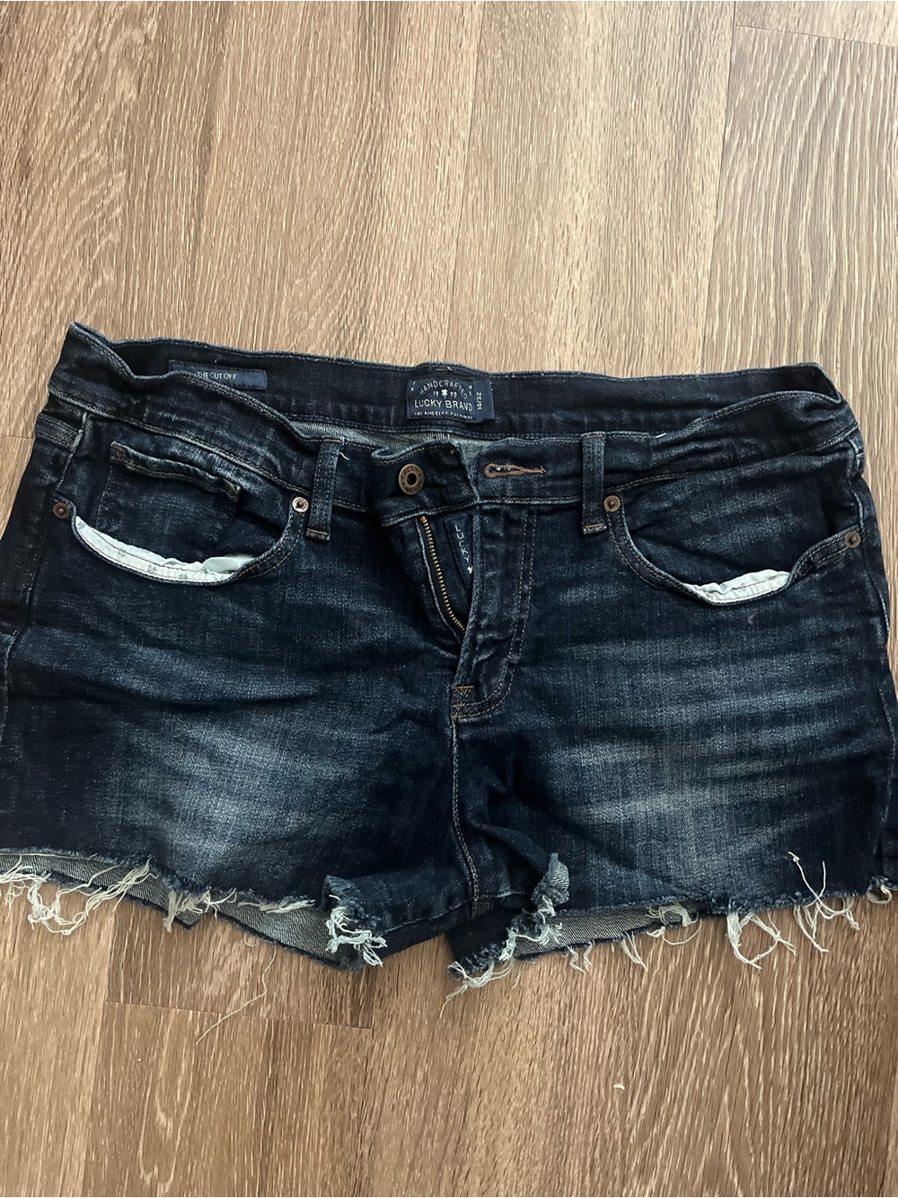 Lucky Brand Dark Blue Distressed Denim Cutoff Shorts